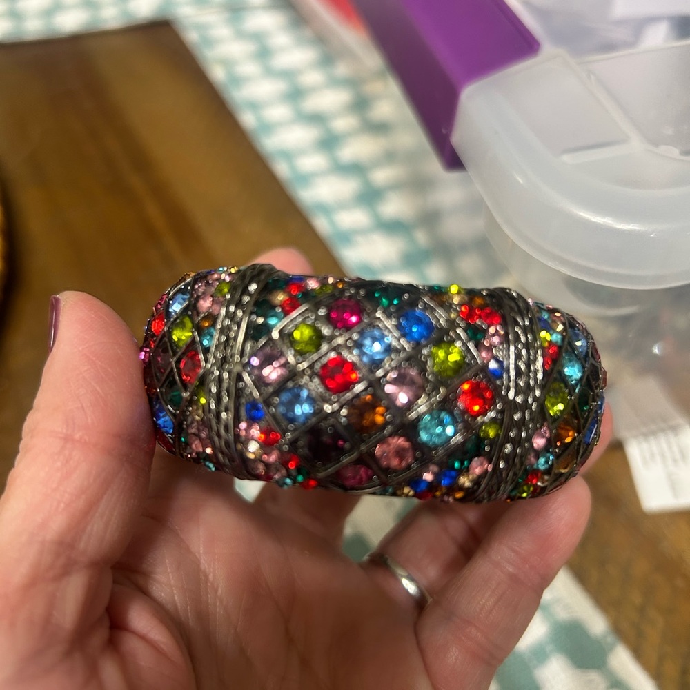 Vibrant Multicolor Gemstone Bangle - image 1